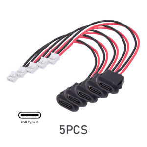 5Pcs USB Type-C Female Socket 2 Pin Charger Port Waterproof Jack Socket Cable Charging
