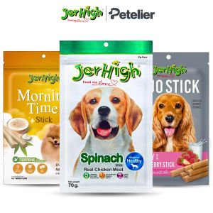 JerHigh Dog Treats for Adult/Puppy 70g Duo 50g Dog Dental Den-T Stick Night/Morning Time Snack