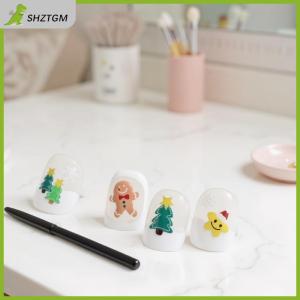 【SHZTGM】 สติกเกอร์ติดเล็บลายการ์ตูนซานตาคลอสมนุษย์หิมะเกล็ดหิมะแบบนูนสติกเกอร์ตกแต่งเล็บ