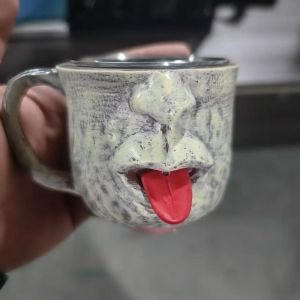 SJJL MALL Fun Teasing Facial Mug Resin Anti Scalding Hot Cold Beverage Cup Creative Novelty Shaking Tongue Coffee Cup For Home Office