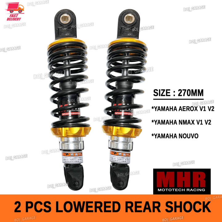 YAMAHA AEROX V1 V2 NMAX V1 V2 NOUVO MHR BLACK 2 PCS SET REAR SHOCK ...
