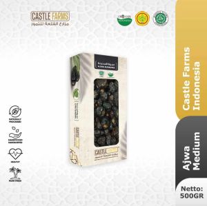 KURMA AJWA CASTLE FARMS 500gr Dus Putih Medium Organik Ajwah Madinah Aliyah Korma Nabi CastleFarm
