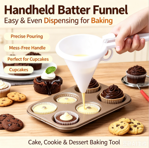 1PCS Handheld Batter Dispenser Funnel Easy Pour Baking Tool for Cupcakes Muffins & Dessert Making