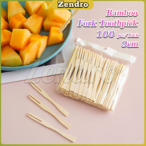 ZEO Bamboo Fork Small Fork for Siomai Takoyaki Fishball Fruits Salads Desserts 100 pcs