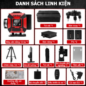 Máy cân bằng laser 12 tiamáy bắn cốt laze 360°máy bắn laser có cửa sổ xoay và chân đế ba chân