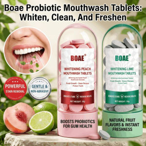Mouthwash Tablets Probiotic Solid Toothpaste Tablets Fresh Breath Oral Care Tabs Chewable Toothpaste Teeth Cleaning Portable Dental Hygiene Travel Toothpaste Tablets 益生菌洁牙片固体牙膏