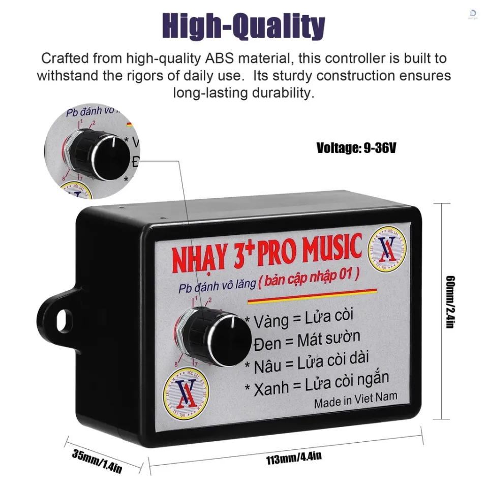 Original 24 hours delivery] Car Horn Controller Electric Horn Speaker Sound Control  Nhay 3+ Pro Music Rapid Horn Relay 12-24V 8/10/12 Tones & Volume Switching  for Car Truck Marine Boat