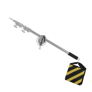 แขนบูมสแตนเลส MF-01 ขนาด 94-250ซม. สำหรับขาตั้งไฟแฟลข แขนเฉียงสแตนเลสขนาดใหญ่ กระสอบทรายฟรี