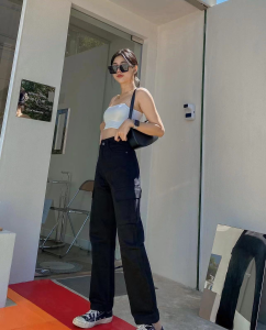 เกงยีนส์คาร์โก้ ทรงกระบอกกลาง มี6สี สีฟ้าอ่อน สียีนส์เข้ม สีด