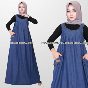 Baju Kodok Overall Overal Dress Jeans Wanita Motif Polos Premium Ld 110 P 132 Polosa Overall Allsize