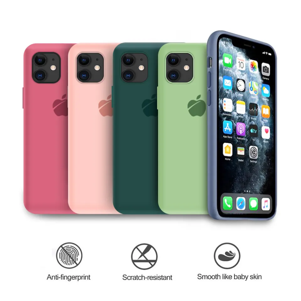 Hontinga Casing For iPhone 11 11 Pro 11 Pro Max Case Apple Liquid Silicone  Casing Simple Soft Full Protection Case Shockproof Phone Cover Softcase For 