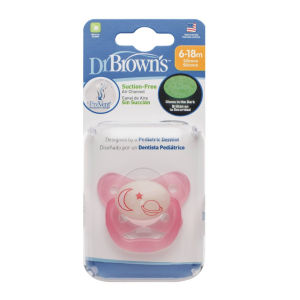 [ PV21007 ] Ty ngậm đơn phát sáng dạ quang Prevent chỉnh nha chống vẩu Dr.Browns ( 6-18m )