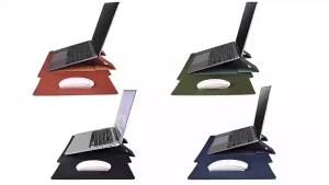 [NaJUAN][ZAKA ZAKA]Túi đựng laptop đa năng dành cho Air M2 13.6 13/14/15/16 inch vỏ da PU kèm đế đỡ và tấm lót chuột
