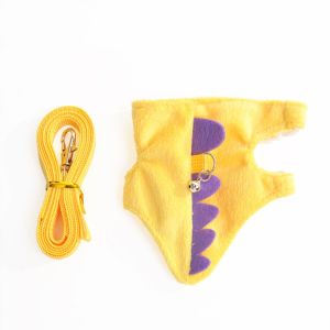 SIRENXI Thiết kế rồng Dây đai vest cho chồn Có thể điều chỉnh Phim hoạt hình Dây đeo ngực cho chuột hamster Thoải mái với Bell Dây Dẫn Thú Cưng Dành cho chuột chuột lang mèo con