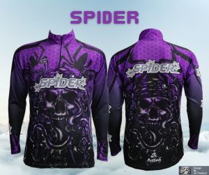 ลาย SPIDER เสื้อตกปลา JK Thailand เสื้อกันยูวี  ป้องกันรังสี UV 80% แห้งเร็ว