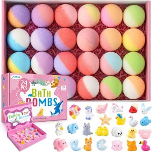 Bom tắm cho trẻ em có đồ chơi bất ngờ bên trong bộ quà tặng 24 viên bom tắm có đồ chơi bên trong bom tắm tạo bọt cho bé gái bé trai kèm đồ chơi tắm.
