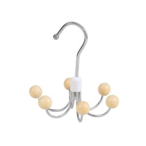 ZG285 Sắt Móc xoay quả cầu bằng gỗ Có thể xoay Đen Móc sáu móng Thiết thực Treo Móc treo túi xách Cho tủ quần áo