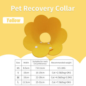 Cat Cone Cat Recovery Collar E-Collar Pet Dog Prevent Bite Elizabeth Circle EVA Flower Sponge Neck Kitty Cones After Surgery Prevent Licking Wound