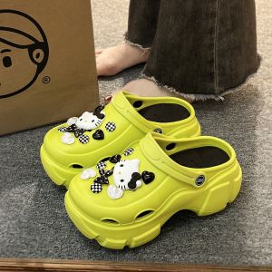 COD Cartoon slipper for women High-heeled Soft Sole Slippers Korean Sandals Anti-slip Breathable Beach Shoes