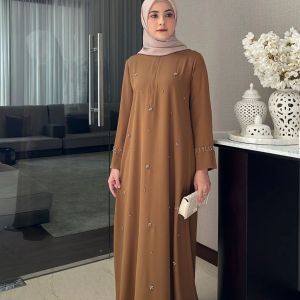 Miskha Baju Gamis Abaya Wanita Dewasa Remaja Aesthetic Elegan Viral Lebaran 2024 Kekinian Mewah