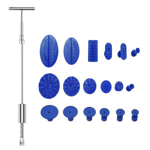 【Ready Stock】18Pcs Adjustable T Bar Dent Puller Car Metal Surface Dent Puller Repair Tool Set Car Paintless Repair With 18Pcs Dent Removal Pulling Tabs