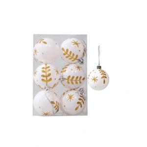 6Pcs Colorful Christmas Balls Glitter Gold White Red Xmas Tree Ornament Hanging Pendant Decor Happy New Year 2025 Party Decoration