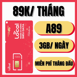 Sim Mobifone 4G Local A89 Sẵn Tháng Đầu Truy Cập Data Tốc Độ Cao 3GB/ngày Gọi nội mạng tẹt ga 500 phút/tháng Giao Nhanh | FREESHIP - CHƯA KÍCH HOẠT