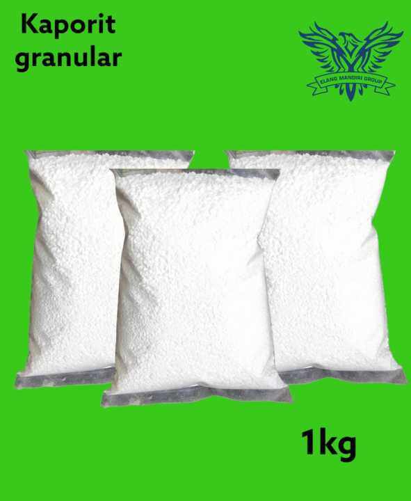 Kaporit Tcca Granular Kemasan 1kg Kadar 90 Obat Penjernih Air Kolam