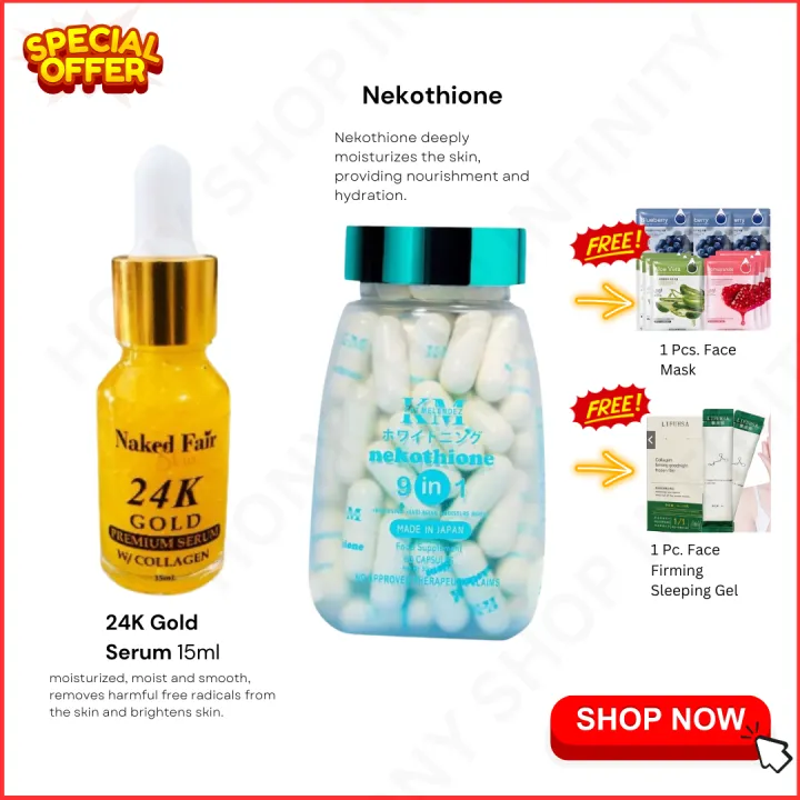 neko glutathione Nekothione Capsule 9 in 1 by Kat Melendez Original, with Vitamin C , Collagen Whitening P0126_7D_concern