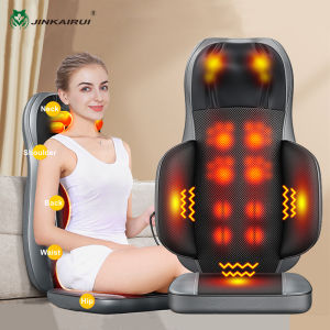 Jinkairui Neck Back Shiatsu Massager Kneading Massage Cushion with Heat Full Back Massager Home Office Use