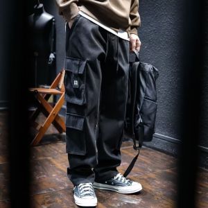40-140KG Men Oversized Casual Loose Straight Cargo Pants