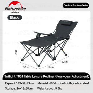 Naturehike Outdoor X Type Folding Recliner Split Camping Fishing Lounging Chair  600D Oxford Casual Back-up Chairs W& Table 120KG