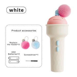 Meilovmao Electric Cat Teaser Wand Toy Self Moving Pom Pom Ball Launcher Kitten Interactive Pet Accessories Mainan Kucing