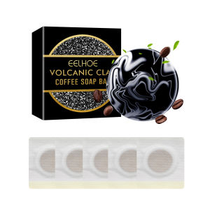Eelhoe Volcanic Clay Coffee Soap Bar Skin Whitening Body Clear Anti Bacterial Skin Care Volcanic Clay Coffee Soap for Daily Use for Daily Use(71g)