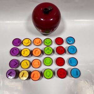 Montessori Apple Shape Sorter Wooden Puzzle Color Number Matching Fine Motor Sensory Learning Preschool Home Activity