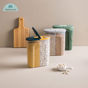 กล่องเก็บข้าวสาร กล่องเก็บ กล่องข้าวสาร กล่องแบ่งช่อง ถังข้าวสาร กล่องใส่ซีเรียล ภาชนะเก็บอาหาร กล่องใส่ข้าวสาร