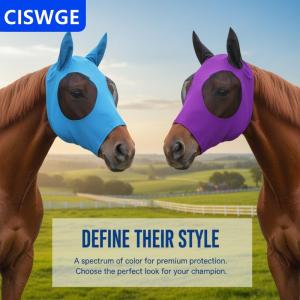 [COD] CISWGE 1pc Equine Fly Mask Stretch Mesh Horse Mask Anti Bug Eye Cover Soft Durable UV Protection for Stable Pasture Use