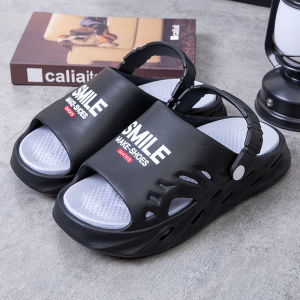 GUIRENNIAO - Sandal Pria Keren Non-slip Beach Sandals Karet Empuk Bahan Bernapas Nyaman Untuk Musim Panas