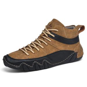 Prelesty COD Fashion Sepatu Boots Pria Tinggi Formal Kulit Kerja Empuk Lentur Handmade Anti Slip Kekinian 402