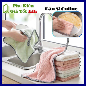 Khăn Lau Đa Năng - Khăn Lau Bếp  Chén Dĩa Mềm Mại Siêu Thấm Hút Họa Tiết Sọc Vằn Đẹp Mắt - hăn Lau Chén Dĩa Bằng Sợi Microfiber  Không Đổ Lông Dễ Giặt sạch