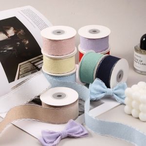 MAELIN 10 Yards Chiều rộng 25MM Ruy băng ren Viền ren trong suốt Tự làm Ru băng gói quà Đồ thủ công mỹ nghệ Một màu duy nhất Ru băng thủ công Bao bì hộp quà