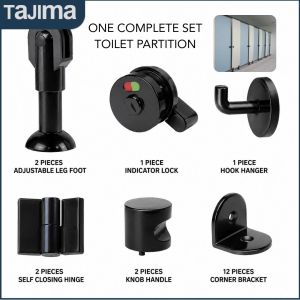 Nylon Black Bathroom Restroom Toilet Partition System Door Accessories