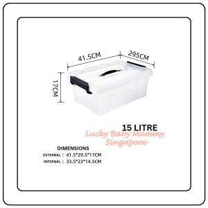 【JJ HOME】Transparent Large Storage Box with Handle | Heavy-Duty Clear Organizer | Stackable