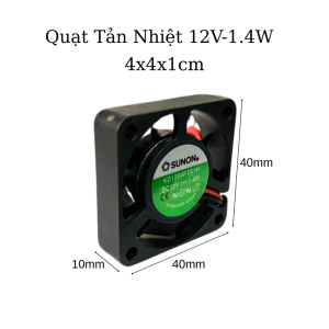 Quạt tản nhiệt 12V hiệu Sunon Đài Loan 4x4x1cm 12V-1.4W - linh kiện Điện tử TTN