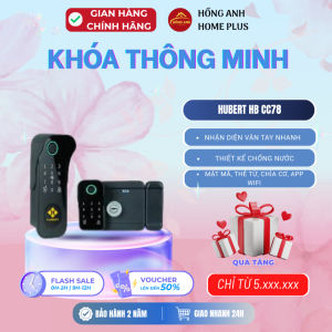 Khóa cửa cổng điện tử thông minh Hubert HB CC78 black app wifi chống nước chính hãng công nghệ Đức