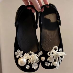 🔥24h shipping🔥 Womens Leopard Ballet Clogs Pearl Charm Cloud Soft Non Slip Nurse Work Beach Closed Toe