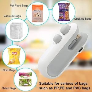 Snack Sealer Mini Hand Sealer Portable Pengeyegel Makanan Press Kemasan Plastik Eletrik USB - ILV88