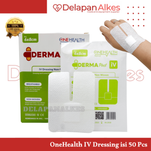 OneHealth IV Dressing Non-Woven 6x8 cm isi 50 Pcs Dermaplast Plester Infus Anti Air