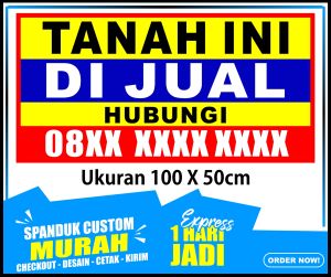 Banner TANAH DI JUAL Spanduk TANAH DIJUAL ukuran 100x50 / Banner TANAH DI JUAL Spanduk TANAH DIJUAL ukuran 100x50