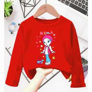 Atasan Kaos Anak Perempuan Lengan Panjang Motif HIJAB Untuk Usia 1-12 Thn
